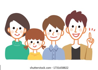 Illustration of a family of four