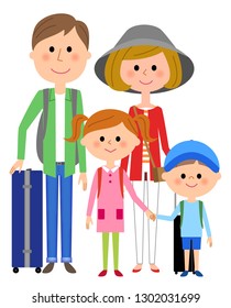 Illustration of a family to go out.