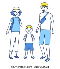 illustration of family going out together