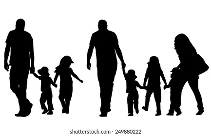 illustration of family holding hands