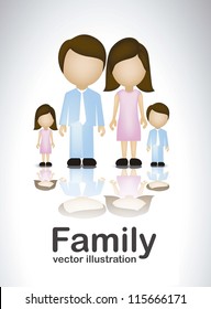 Illustration of family icons, isolated on white background, vector illustration
