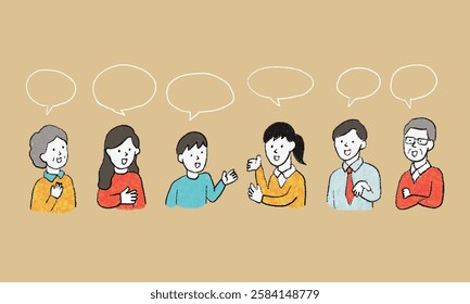 illustration of family meeting concept.