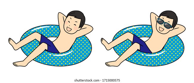 illustration of family members with swimsuits