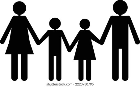 Illustration of family on white background. Insurance concept