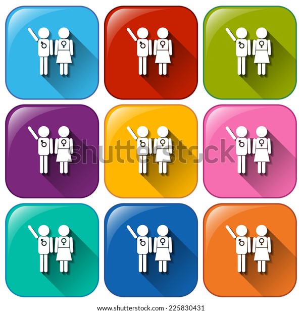 Illustration Family Planning Buttons On White Stock Vector ...