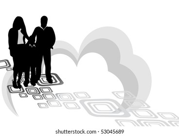 illustration of family silhouettes