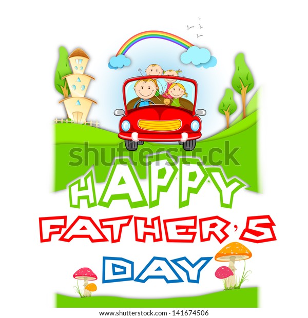 illustration
of family traveling in car on Father's
Day