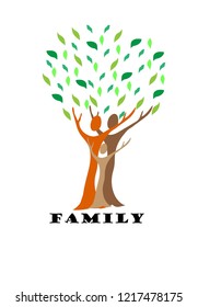 Illustration of family tree design isolated on white background.