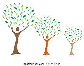 Illustration Of Family Tree Design Isolated On White Background.