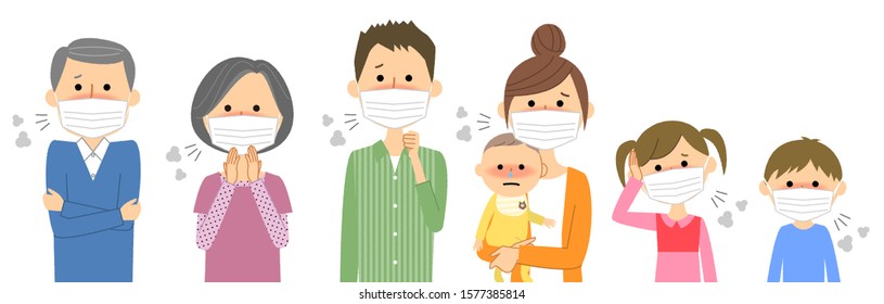 It is an illustration of a family who has lost their physical condition.
