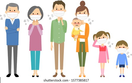 It is an illustration of a family who has lost their physical condition.