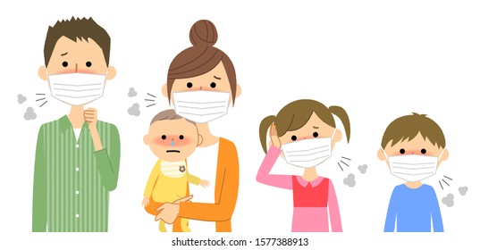 It is an illustration of a family who has lost their physical condition.