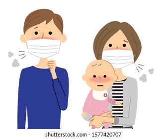 It is an illustration of a family who has lost their physical condition.