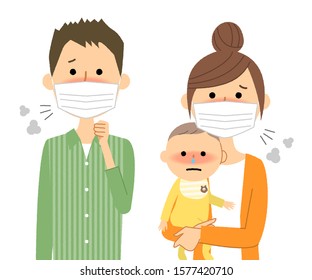 It is an illustration of a family who has lost their physical condition.