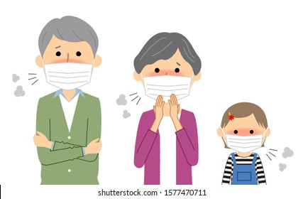 It is an illustration of a family who has lost their physical condition.