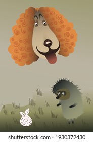 illustration of the famous fairy tale hedgehog in the fog