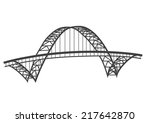 illustration of famous Fremont bridge, Portland, Oregon