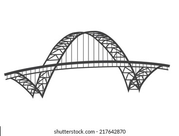 Illustration Of Famous Fremont Bridge, Portland, Oregon