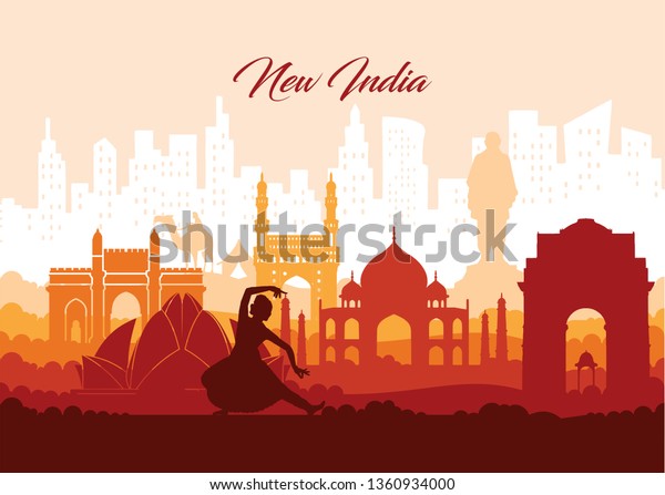 illustration of\
Famous Indian monument and\
Landmark