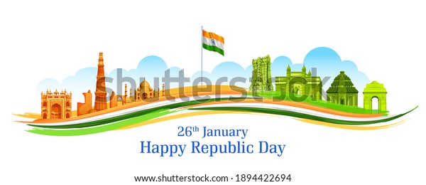 illustration
of Famous Indian monument and Landmark for Happy Independence Day
of India for Happy Independence Day of
India