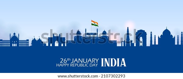 illustration\
of Famous Indian monument and Landmark for Happy Independence Day\
of India for Happy Independence Day of\
India