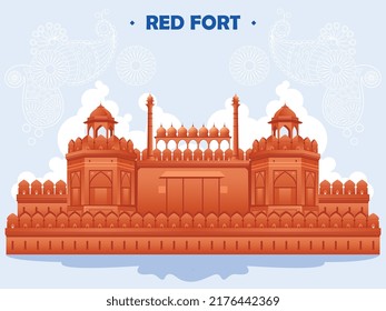 Illustration of Famous Indian monument Red Fort