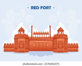 Illustration of Famous Indian monument Red Fort