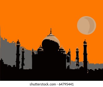 Illustration, the famous palace, which is located in India