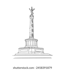 Illustration of  the famous Victory Column in the Tiergarten in Berlin, Germany