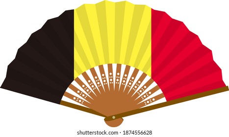Illustration of a fan with a Belgian flag pattern