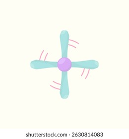 Illustration of fan blades air conditioner hot air vector icon