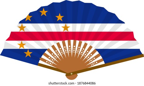 Illustration of a fan with the national flag of Cape Verde