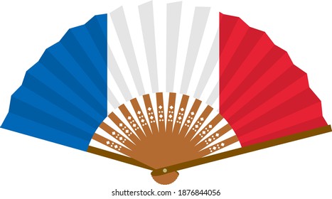 Illustration of a fan with the national flag of France