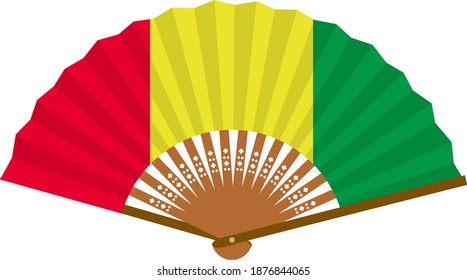 Illustration of a fan with the national flag of Guinea