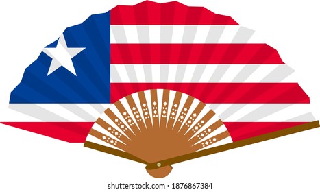 Illustration of a fan with the national flag of Liberia