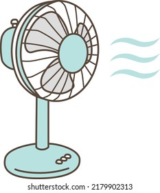 Illustration of a fan seen from the side