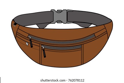 Illustration Of Fanny Pack (waist Pouch) / Brown 