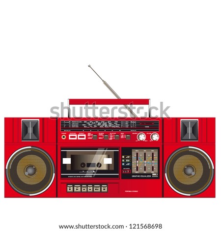 illustration of a fantastic retro ghettoblaster