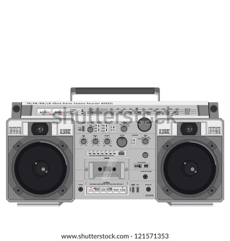 illustration of a fantastic retro ghettoblaster