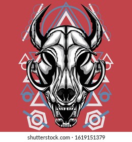 
illustration of a fantasy animal monster using a sacred geometry background