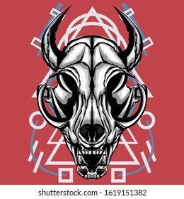 
illustration of a fantasy animal monster using a sacred geometry background