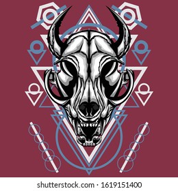 
illustration of a fantasy animal monster using a sacred geometry background