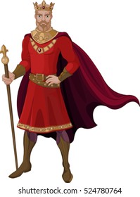 
Illustration of fantasy king in red