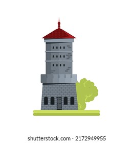 Illustration of fantasy towers. Fairy castles and structures.