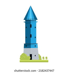 Illustration of fantasy towers. Fairy castles and structures.