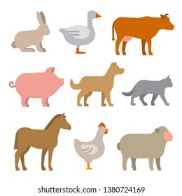 illustration of the farm animals icon set