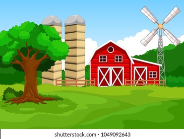 Illustration of farm background 