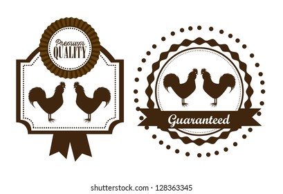 Illustration of Farm Label. Farm Animals Icons. vector illustration