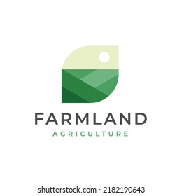 Illustration Farm Land Agriculture Flat style Logo Design