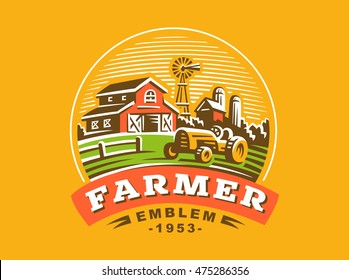 Illustration farm logo, color version